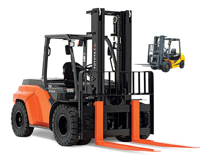 Forklift available for rental from White Gold General Transport Company in Mussafah.