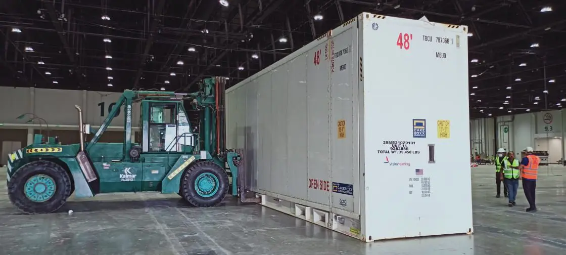 Whitegold General Transport forklift for handling and moving heavy materials.